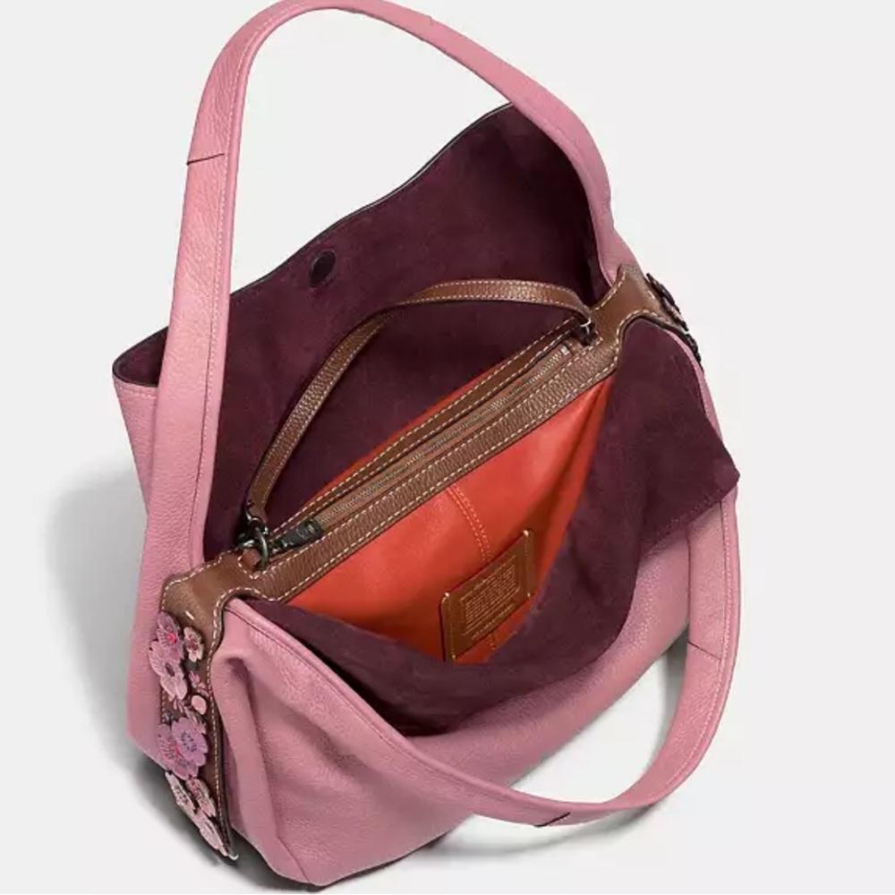 Coach 1941 bandit hobo with tea rose floral bag